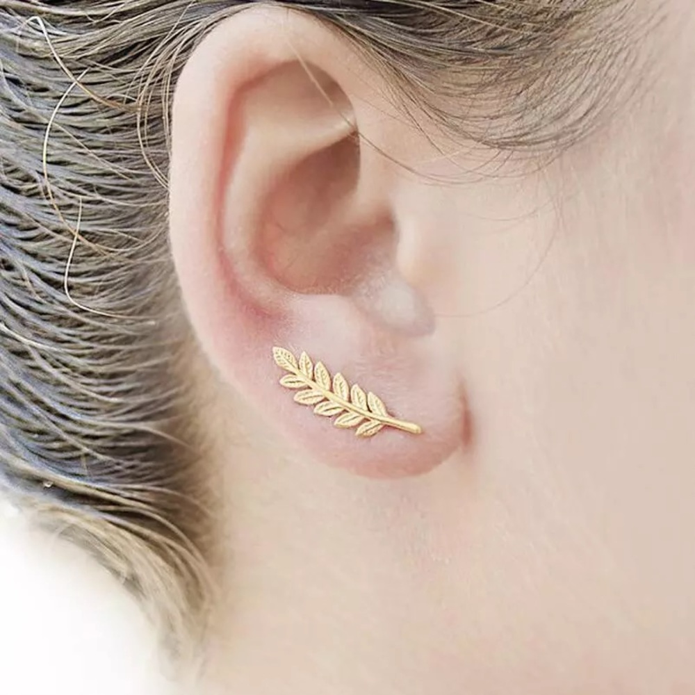 💕HP💕 🎀3/$25 Feather Leaf Earring Climbers